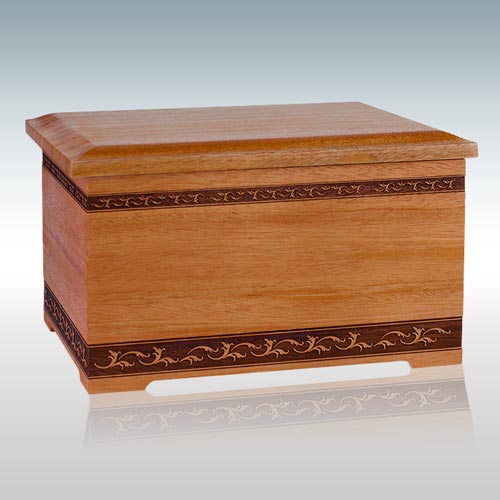 Urna De Madera Cerezo - Cofre Memorial Tallado: Hecho A Mano En EE. UU. (Cremación)